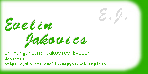 evelin jakovics business card